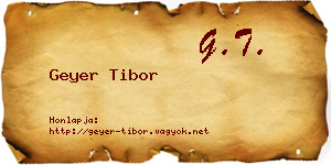 Geyer Tibor névjegykártya